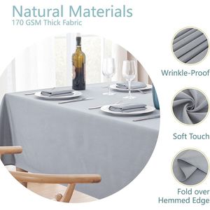 Water Resistant Wrinkle-Free 60x84 Inch Rectangular Tablecloth Spill Proof Decorative Fabric <b>Table</b> <b>Cover</b> for Parties & Events - Product Image 2