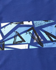 Boys Blue Geometric Print Swim Set Short Sleeve Top and Shorts Casual Summer Outfit - Product Image 4