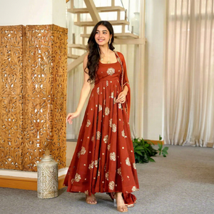Exclusive Traditional Ladies <b>Fancy</b> Indian and Pakistani Anarkali Salwar <b>Suit</b> Available at Best Price From Indian Exporter - Product Image 1