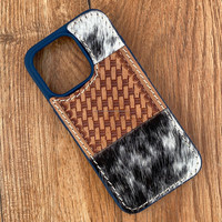 Offre Spéciale étui de téléphone en cuir véritable usiné à la main couverture mobile en cuir de vachette occidentale étuis de téléphone en cuir pleine fleur personnalisés pour Iphone 15