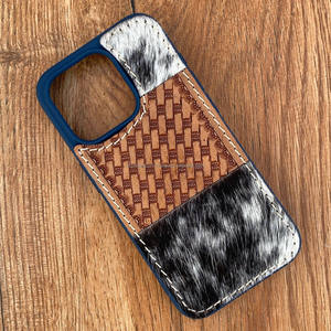 เคสโทรศัพท์หนังแท้ลายหนังวัวสไตล์ตะวันตกเคสมือถือหนังแท้แบบออกแบบได้เองสำหรับ iPhone 15 - Product Image 3