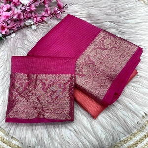 Sari en soie Kota au design exclusif et élégant avec chemisier raffiné, tenue ethnique tendance et chic pour femme, idéal pour les fêtes. - Product Image 1