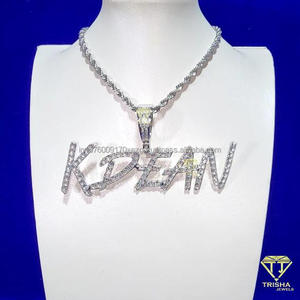 Collar con Colgante Personalizado 'KAISON', Cadena de Lujo con Letras en Relieve y Circonita Cúbica, Accesorios de Joyería Hip Hop - Product Image 4