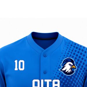 Camiseta de Béisbol Azul Rey y Blanca – Camiseta de Béisbol Personalizada para Equipo, Absorbente de Humedad, con Botones al Frente, Ropa Deportiva - Product Image 3