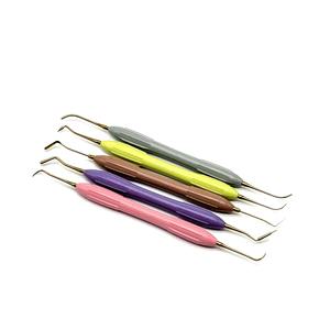 Ensemble d'instruments de restauration dentaire en composite LM, 5 pièces, poignées en silicone, outils dentaires de haute qualité pour les procédures de restauration - Product Image 4