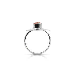 Natural Carnelian Gemstone Solitaire Tribal <b>Ring</b> Crafted From <b>925</b> Solid Sterling <b>Silver</b> Pretty Diamond Cut Bohemian Jewelry - Product Image 2