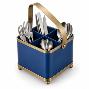 Organizador de cubiertos moderno de acero inoxidable diseñado para un elegante almacenamiento en la cocina y uso diario en la comedor. Organizador de cubiertos con estilo. - Product Image 3