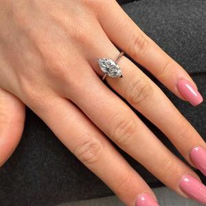 Bague de Fiançailles et de Mariage Classique à Succès avec Diamant de Laboratoire Taille Marquise de 1,50 Carat en Or Blanc 14 carats Vermeil pour Fête - Product Image 6