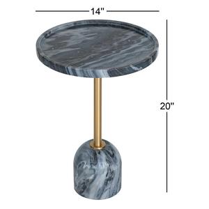 Elegante Mesa de Bebidas con Pedestal, Tapa Redonda y Base Esculpida Inspirada en Piedra, Diseño de Columna Delgada, Perfecta para Bares con Estilo - Product Image 3
