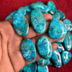 MAHNAJ GEMS ขายส่งพลอยอะซูไรต์สีน้ำเงินธรรมชาติหายาก รูปทรงคาโบชองแบบวงรี จากรัฐราชสถาน สำหรับทำเครื่องประดับ DIY - Product Image 6