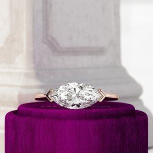 Bague en diamant taille marquise East West 1,5 carat, diamant de laboratoire taille marquise en or 18 carats pour les acheteurs en gros - Product Image 2
