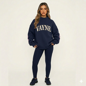 Sweat-shirt à col montant Street Daily pour femme, pull oversize en molleton de coton doux et chaud, tenue décontractée automne-hiver - Product Image 1