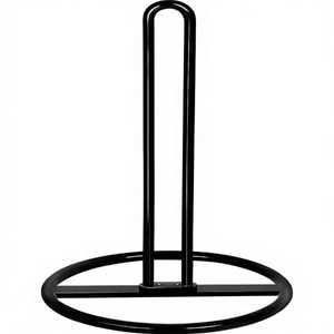 Skies Trader Modern Matte Black T-Bar Hand Towel Stand Countertop Bathroom Vanity Towel Holder <b>Rack</b> with <b>Weighted</b> Round Base - Product Image 4