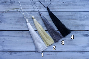 Pompon en soie de qualité supérieure, 24 couleurs, grand modèle de 15 cm, pour la décoration de Mala, les rideaux intérieurs et les vêtements, avec fils de fixation inclus - Product Image 2