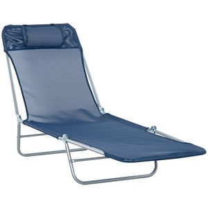 Sedile reclinabile con schienale reclinabile in rete traspirante blu pieghevole Chaise Lounge da piscina con sedia a sdraio da giardino abbronzante per esterno - Product Image 1