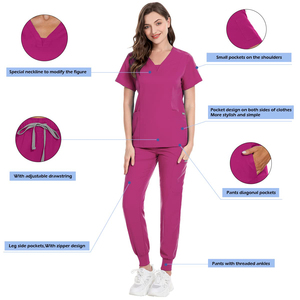 Medical Scrub Suit Uniform Hospital Nursing <b>Set</b> Custom Logo Wholesale <b>Doctor</b> Scrub Shaghaf Sports Wear Impex Sc2 100% Polyester - Product Image 5
