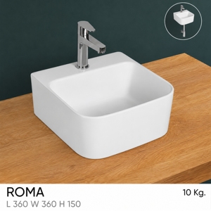 Grifo Monomando Cromado Moderno ROMA para Lavabo, Certificado por NSF, Montaje en Encimera para Baño - Product Image 2