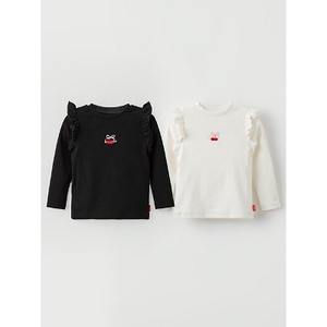 Camiseta OZKIZ Coreana para Niñas de 2 a 7 Años, 100% Algodón, con Estampado de Cerezas, Estilo Casual, Venta al Por Mayor para Primavera/Otoño - Product Image 1