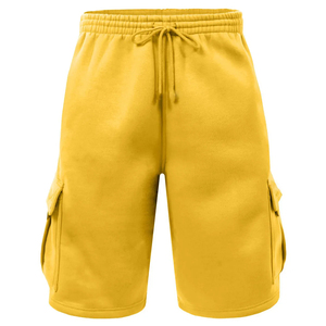 <b>Men's</b> <b>Pink</b> Cargo <b>Shorts</b> 100% Cotton Canvas Woven Mid Elastic Waist 6 Pocket Casual Style Solid Pattern - Product Image 6