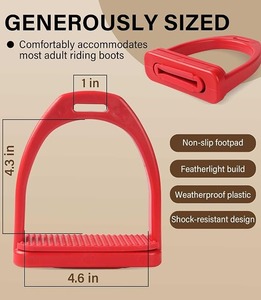 Paquete de 2 estribos ecuestres con almohadilla de goma antideslizante, de aluminio y acero inoxidable, ajuste personalizado universal para sillas de montar occidentales e inglesas - Product Image 4