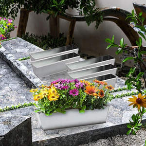 Jardinière moderne pour palettes européennes en métal galvanisé, pour balcon extérieur, avec insert pour palette, personnalisable (unité individuelle) - Product Image 6