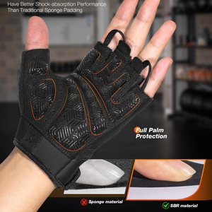 Breathable Gym <b>Gloves</b> for Heavy Lifting CrossFit Exercise Half Finger Design with Integrated Wrist Wraps for Maximum Stability - Product Image 3