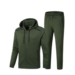 Streetwear Hooded Tracksuit-100% Polyester Breathable & Windproof Drawstring Closure Solid Color Spring Season - Product Image 1