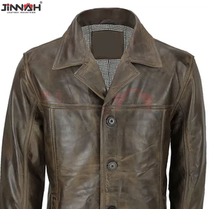 Produit le plus vendu : Manteau long en cuir, meilleur manteau long en cuir slim pour homme pour l'hiver, design personnalisé, manteaux en cuir, couleur personnalisée - Product Image 5