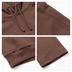 Sudadera con capucha extragrande OEM al por mayor para mujer, de manga corta, de felpa francesa gruesa, con cremallera, lentejuelas y logotipo personalizado, color marrón. - Product Image 4
