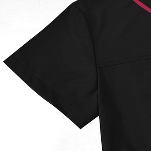 Men Scrubs Set, Stretch V-Neck Scrub <b>Top</b> & Straight Leg Pants, Short Sleeve Nurse Medical Uniform Workwear - Product Image 5