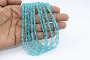 Cuentas Rondelle facetadas de apatita natural, cuentas de apatita de 5-6mm y 16 pulgadas para la fabricación de joyas - Product Image 3