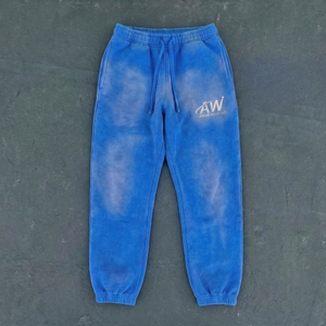 Askar Wear Ind กางเกงวอร์มผู้ชายสีฟ้าลายมัดย้อมเอวยางยืดมีเชือกผูกผ้าฟลีซแบบลำลองสไตล์ฤดูใบไม้ร่วง - Product Image 1