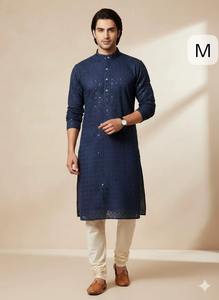 Ensemble Kurta Pyjama de Mariage pour Homme, Très Demandé, de Créateur, Tenue de Soirée Luxueuse et Confortable, Style Ethnique, Disponible à la Vente - Product Image 4