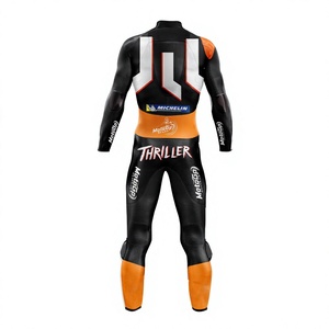 JACK MILLER motocp Gears มอเตอร์ไซค์แข่งหนังวัวสีดำ1ชิ้นชุดจั๊มสูท/ขี่จิงโจ้นักขี่มอเตอร์ไซค์ traje Level 2เกราะ - Product Image 2