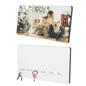 MDF Photo <b>Key</b> Holder with 5 Hooks - Customizable Wooden Wall Organizer Wholesale - Product Image 2