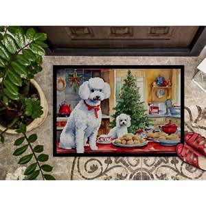 Nouveau caniche biscuits de Noël paillasson antidérapant lavable Low Pile 18H X 27W pour intérieur et extérieur pour entrée ou porte d'entrée - Product Image 3