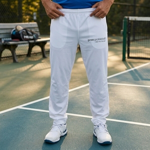 Pantalon de survêtement léger pour homme en polyester/coton avec logo personnalisé, taille élastique, poches latérales sur la jambe gauche, respirant - Product Image 5