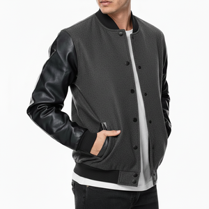 Veste en laine d'hiver personnalisée pour homme, style streetwear, veste de baseball universitaire anti-vent et antibactérienne - Product Image 2