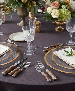 Ensemble de fourchettes vintage à manche en bois en acier inoxydable avec un design élégant, parfait pour les mariages et les dîners événementiels - Product Image 4