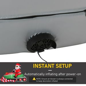 Decorazioni Natalizie Gonfiabili da Esterno con Luci LED da 2,1 m, Babbo Natale su Motoslitta, Decorazione Unica per Giardino - Product Image 6