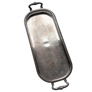 Handmade <b>Snacks</b> Serving <b>Tray</b> Rectangular Polished Metal Serving <b>Tray</b> with Handles for Commercial Restaurant Use - Product Image 5