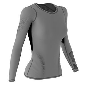 Camiseta Deportiva de Compresión de Manga Larga de Secado Rápido para Mujer, de Alta Calidad, en Colores Sólidos, para Yoga y Running - Product Image 4