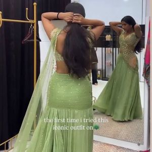 Premium Heavy Silk Ready-to-Wear Lehenga with Embroidery Sequence Butta, Attached <b>Net</b> Pallu & Embroidered Blouse - Product Image 3