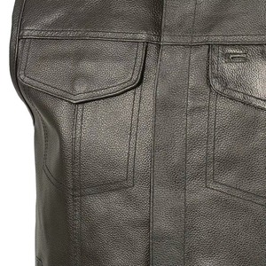 Chaleco de Moto Reversible Impermeable de Cuero Genuino para Hombre - Ropa de Invierno Estilo Urbano - Product Image 6