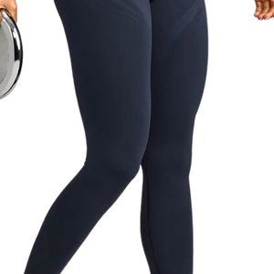 Leggings de sport sans couture pour femmes, taille haute, compression, pour yoga, gym, course à pied, entraînement, avec un design minimaliste avec logo gris - Product Image 1