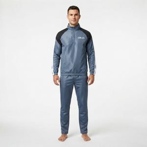 Trendy Two Piece <b>Men</b> Nylon Tracksuit <b>Half</b> <b>Zip</b> <b>Jacket</b> Pants Set Stand Collar Lightweight Training Sports Apparel - Product Image 3