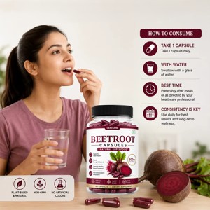 Capsules de Betterave en Vrac OEM 500mg – Complément de Poudre de Betterave Pure pour le Bien-être Quotidien et le Soutien Énergétique, Origine Inde - Product Image 4