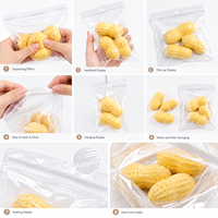 Sac d'emballage transparent en PVC pour jouets Squishy, idéal pour les jouets Squishy Fidget aux cacahuètes croquantes, pochette de rangement auto-scellante, personnalisable, vente en gros, réutilisable