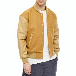 เสื้อแจ็คเก็ตวาร์ซิตี้ผ้าวูลปักลายเชนิลล์แบบกระดุมหน้าสำหรับผู้ชายสไตล์สตรีทแวร์ฤดูหนาว แขนหนัง - Product Image 3