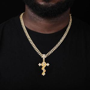 Colgante de cruz con diseño de serpiente, plata 925, chapado en rodio, moissanita micro pavé, estilo hip-hop, unisex, amuleto religioso para fiesta - Product Image 4